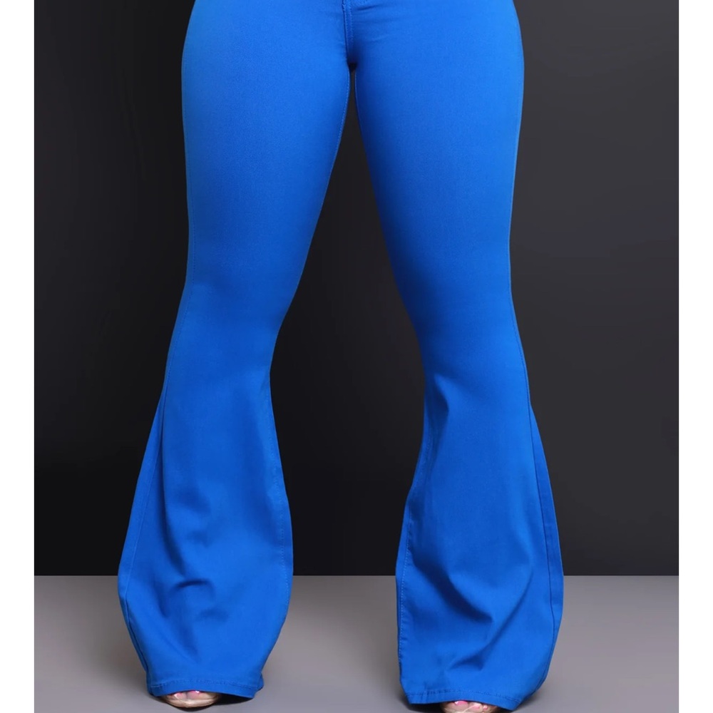 Vibrant Blue Flared Pants